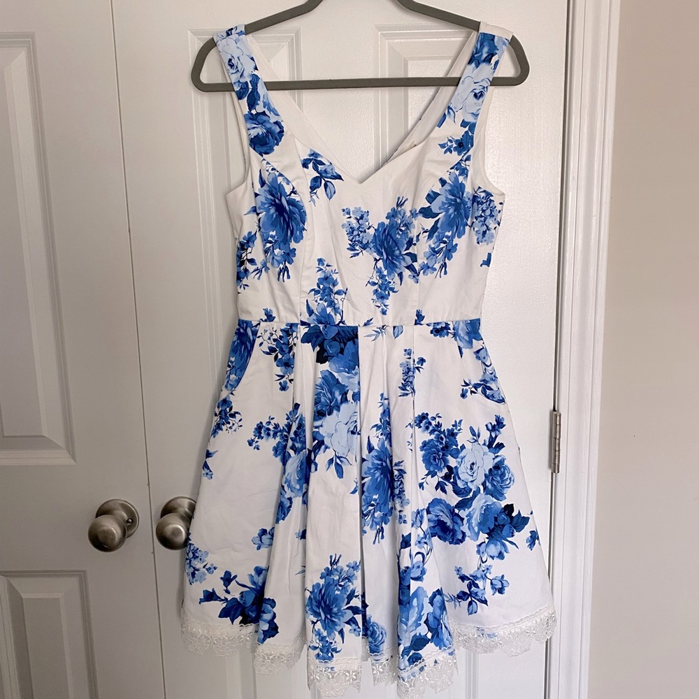 Francesca’s Blue and White Floral Dress